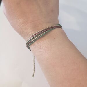 789 Pura Vida Purple White‎ Blue Multi Strand Adjustable Slider Bracelet